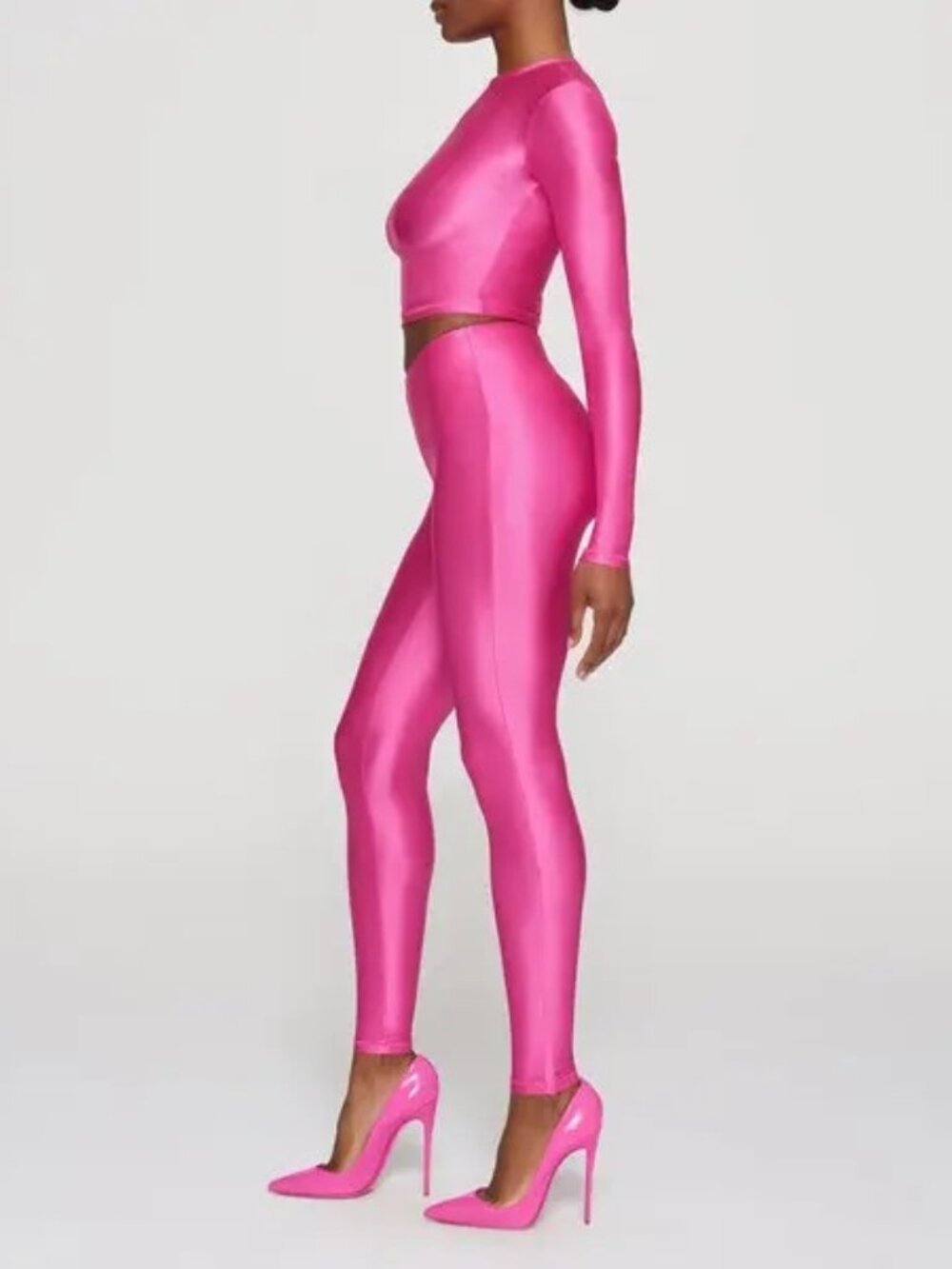 🦩 SKIMS Shine Spandex Jersey Legging Hot Pink | Large | NWT 🍿
